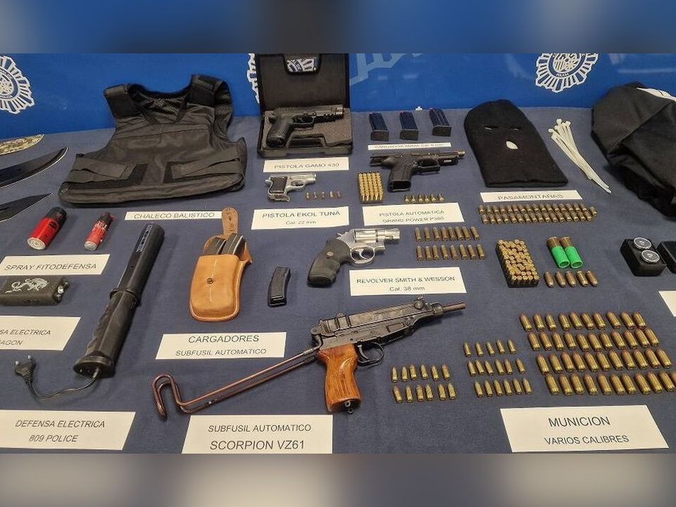 The weapons and other objects seized