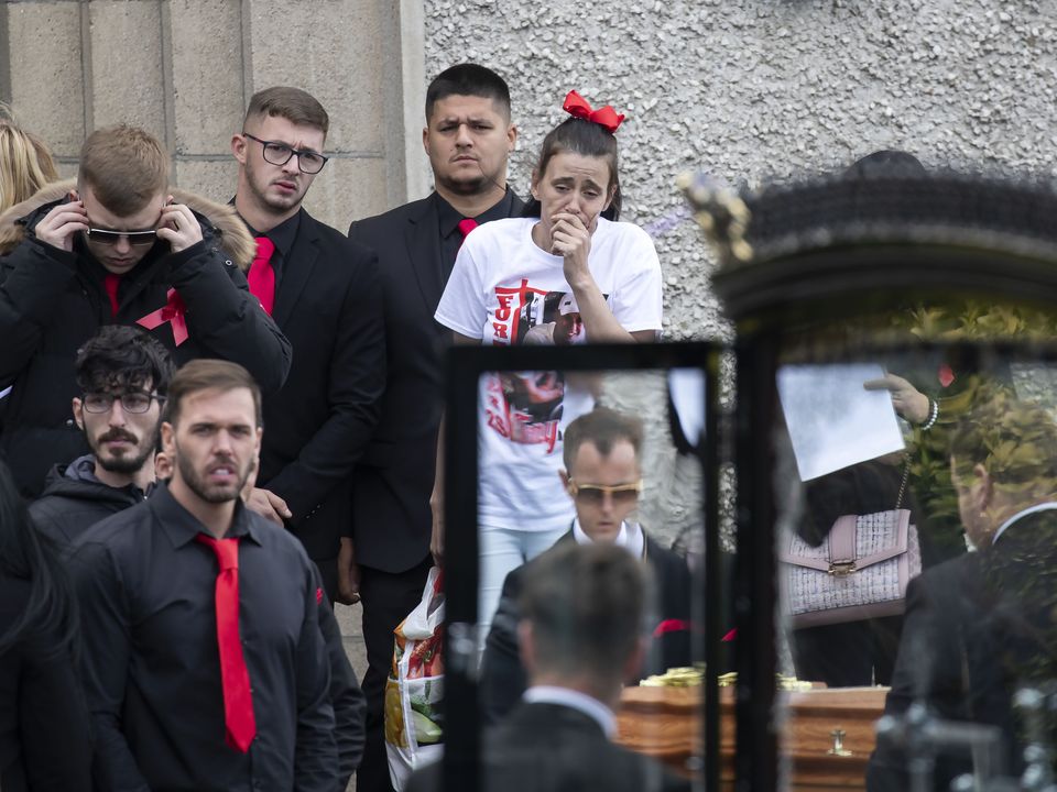 26/09/2022   Mourners pictured at the funeral of Tony Dempsey (28) .Photo:Collins Dublin