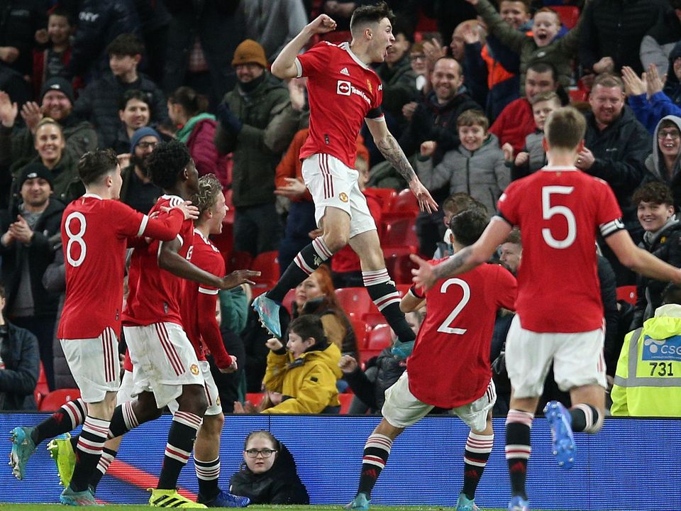 Manchester United are in the FA Youth Cup final (Nigel French/PA)
