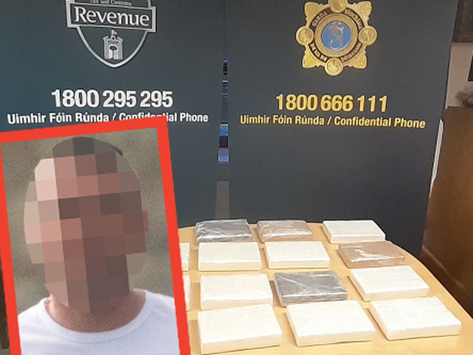 Photo of the cocaine seizure and inset, Mr Big