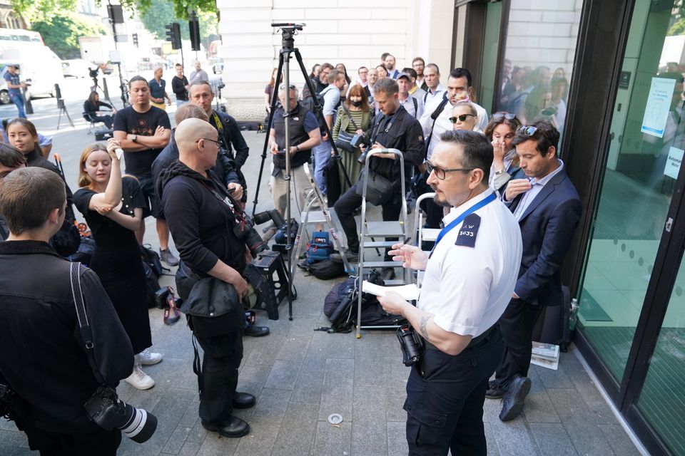 Security was tight ahead of Kevin Spacey’s arrival at Westminster Magistrates’ Court (Jonathan Brady/PA)