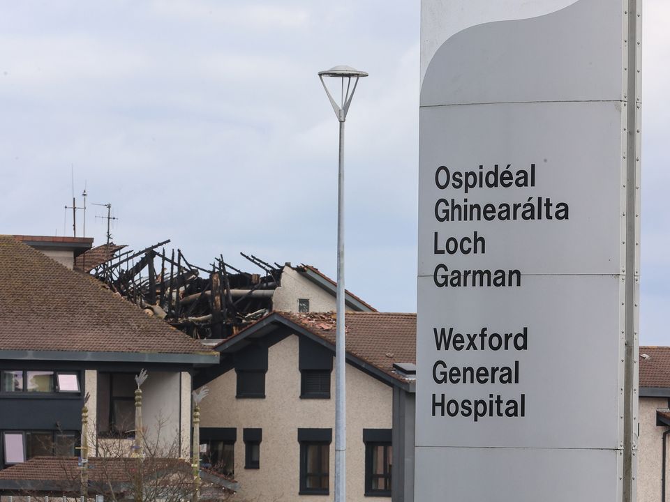 Fire damage at Wexford General Hospital. Photo: Gerry Mooney