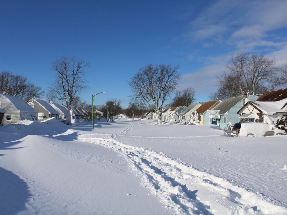 A neighbourhood covered in snow, following a winter storm in Buffalo, New York. Photo: Instagram/Jason Murawski Jr/via Reuters