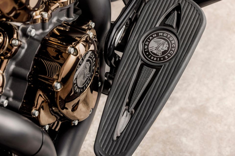Indian Challenger and Chieftain Elite models - the floorboards of the limited-production machines are Elite branded