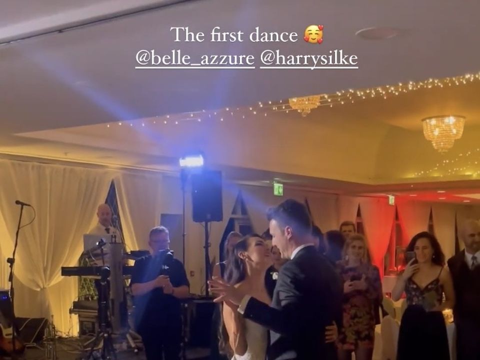 Belle and Harry enjoy their first dance.  Photo:  Instagram