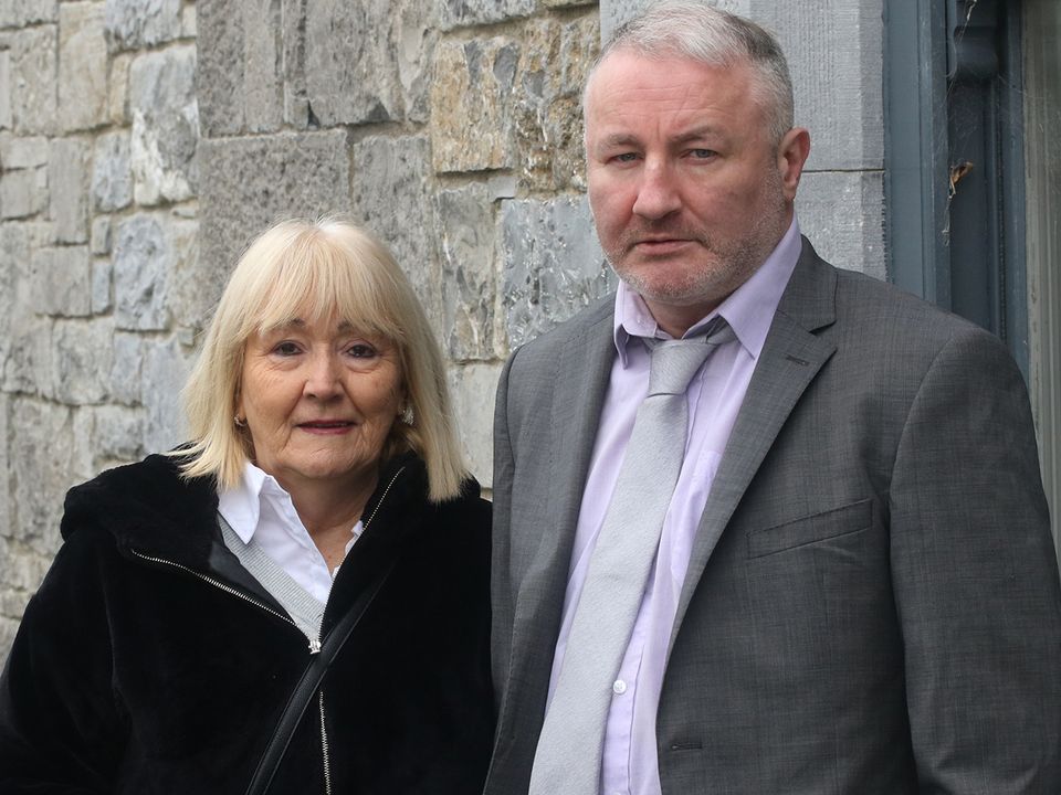 Mary Daly with her son, Mike Daly Junior, attending the Coroner's Court in Kilmallock, Co Limerick. Photo: Brendan Gleeson