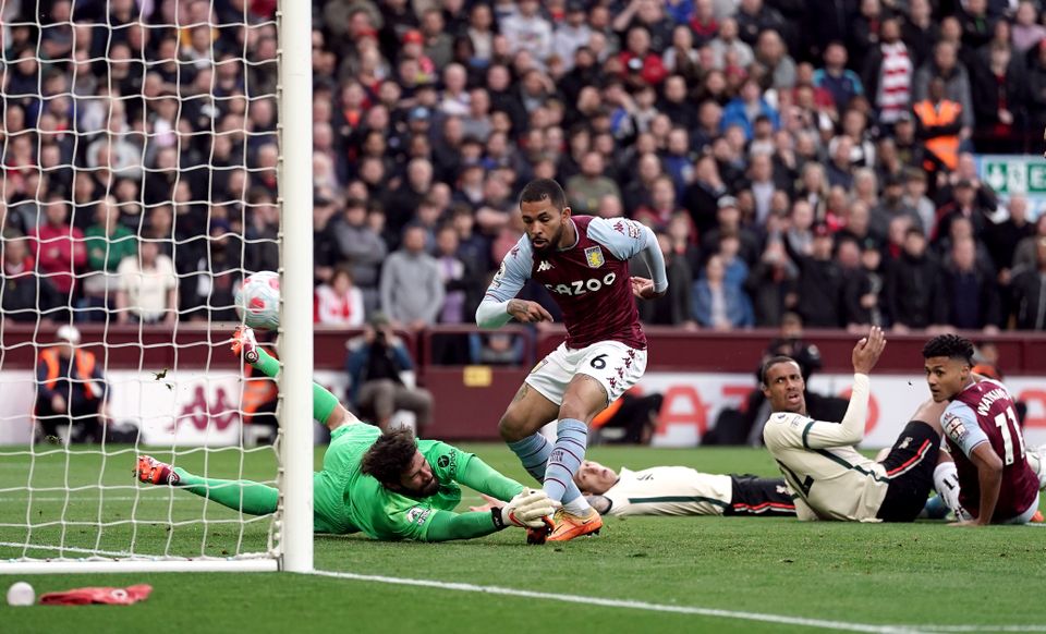 Douglas Luiz’s early goal put Aston Villa ahead against Liverpool (Nick Potts/PA)
