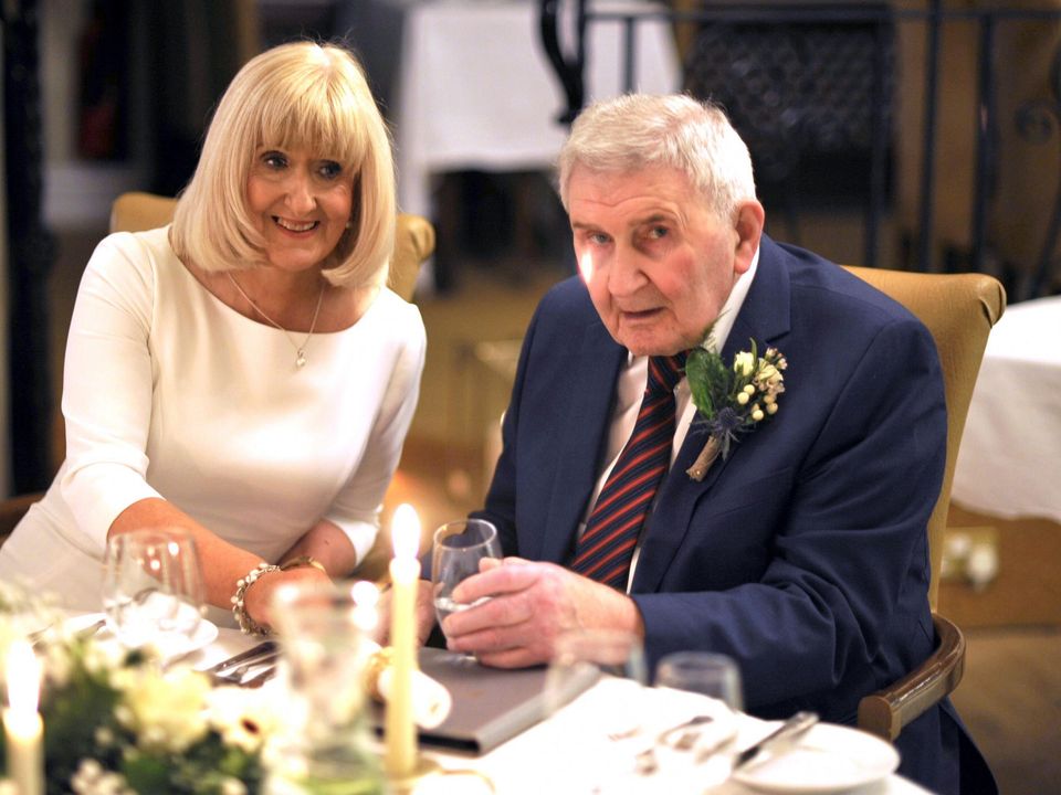 Legendary Kerry Footbal Manager Micko O'Dwyer pictured at his wedding to Geraldine McGirr from Tyrone in the Great Southern Hotel, Killarney on Friday. 
Photo: MacMonagle
