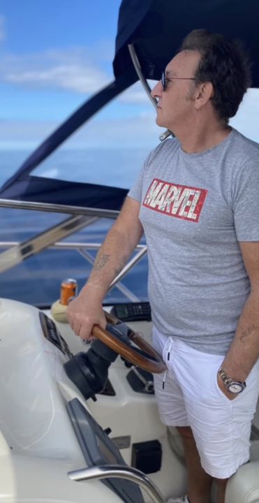 Tony out at sea