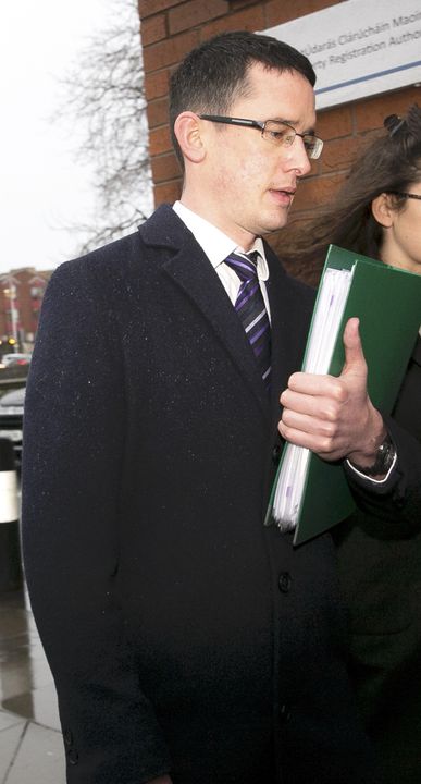 Enoch Burke arriving at the High Court this morning. Photo: Collins Courts