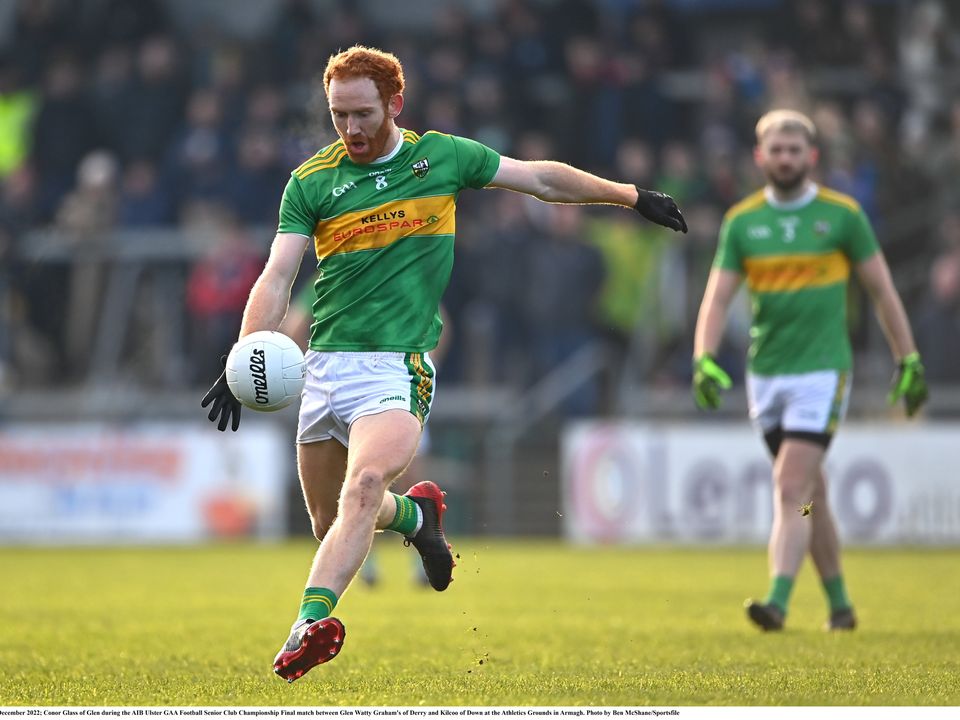 Conor Glass of Glen should lead the Derry champions to victory against Moycullen. Photo: Ben McShane/Sportsfile