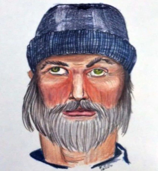 Old police sketch showing a composite of the killer