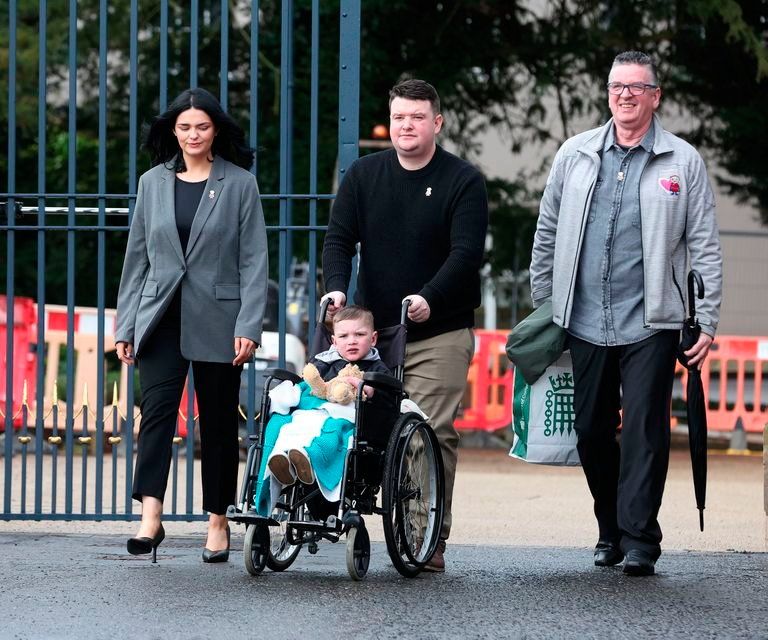 Mairtin MacGabhann and Seph Ni Mheallain with their son of Daithi and his grandfather Martin Smith (Pacemaker)