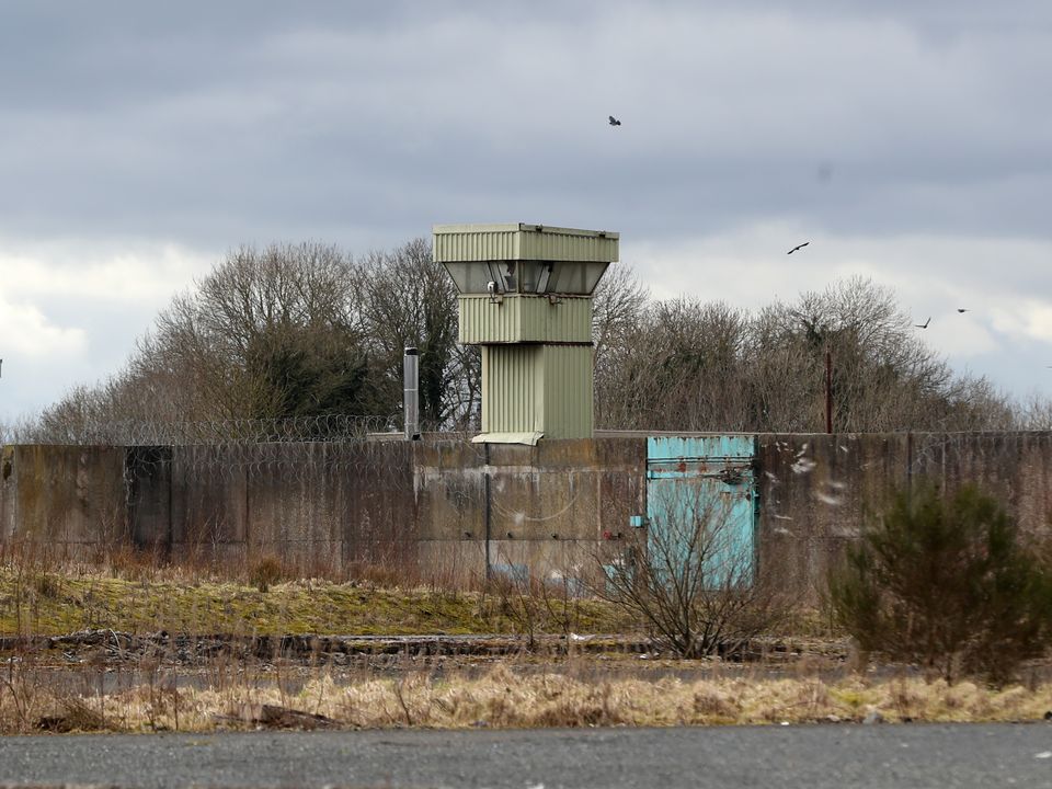 Watch towers on the remnants of the former H Block Maze prison at Long Kesh
