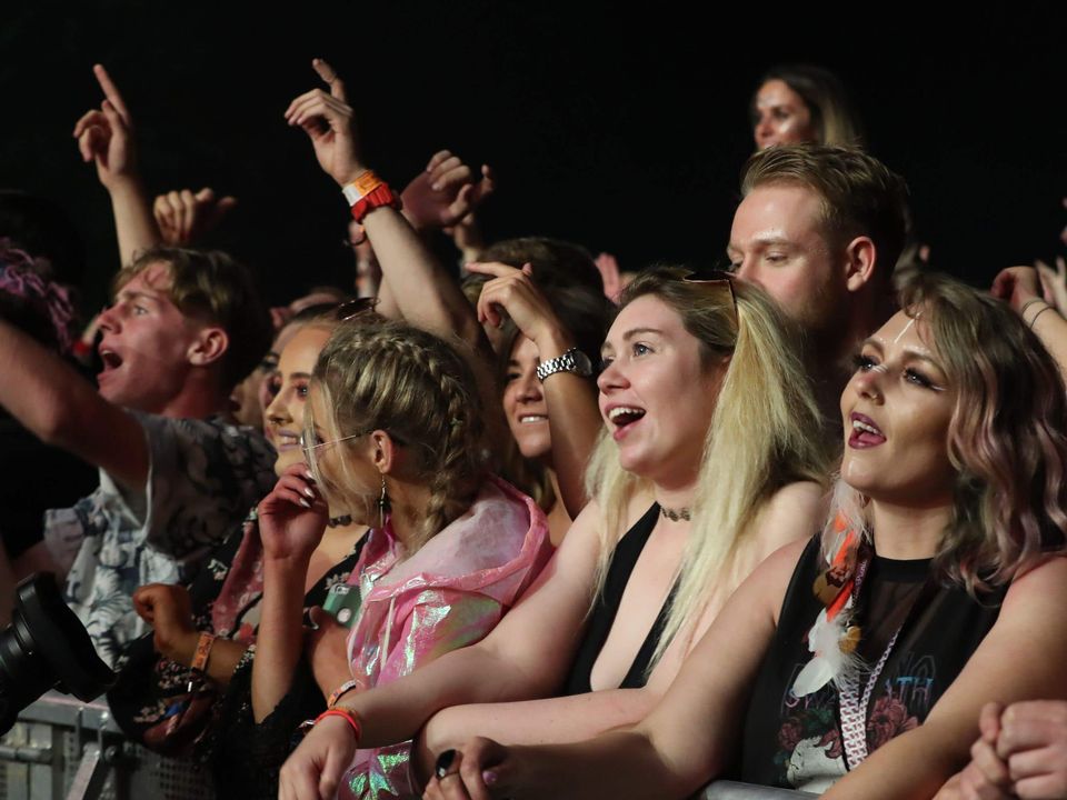 The crowd watch the xx perform at Electric Picnic