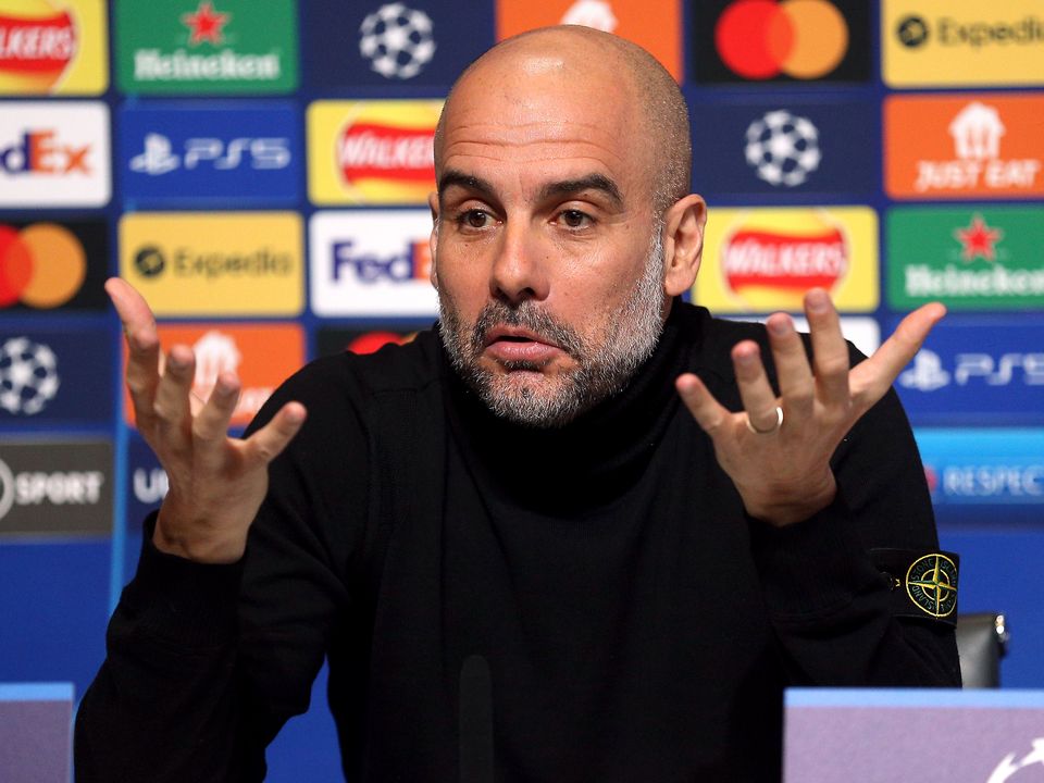 Pep Guardiola did not want to comment on Manchester City’s financial affairs (Nigel French/A)