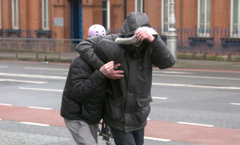 Darragh Lyons (left) leaves court at a previous appearance. Picture: Collins