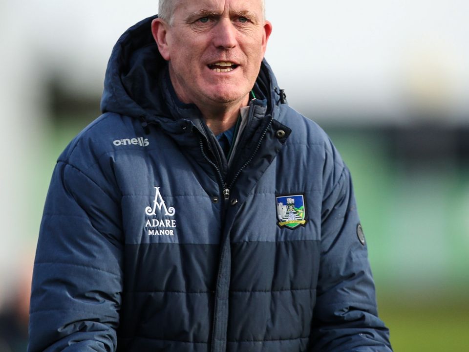 22 January 2023; Limerick manager John Kiely during the Co-Op Superstores Munster Hurling League Group 2 match between Kerry and Limerick at Austin Stack Park in Tralee, Kerry. Photo by Michael P Ryan/Sportsfile