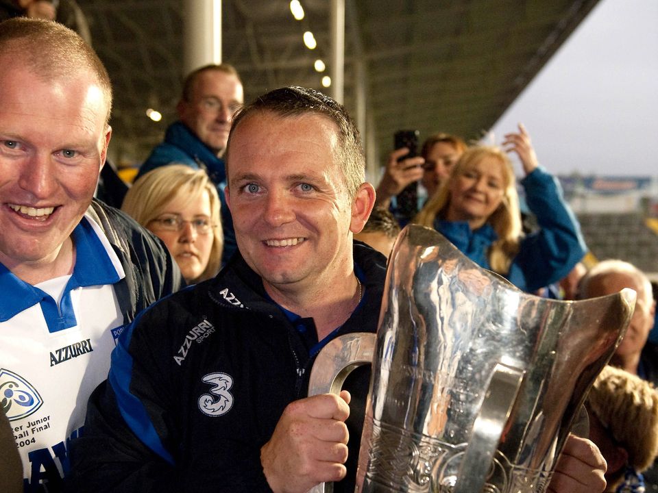 Waterford manager Davy Fitzgerald with the Munster Senior Hurling Trophy