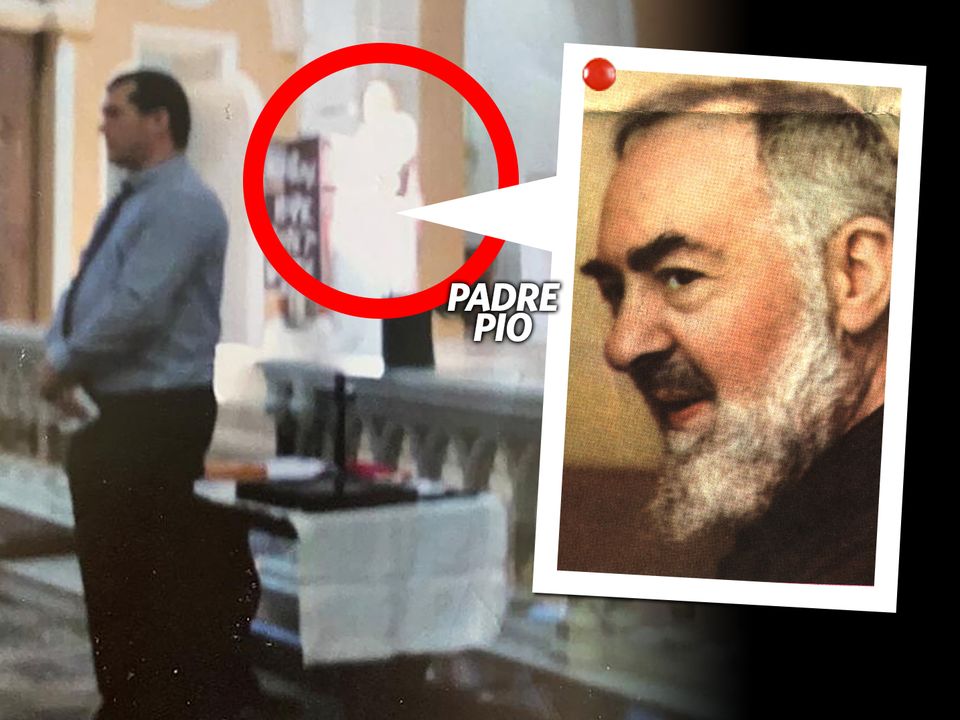Image of apparition - which believers are convinced is Padre Pio - at a church in Limerick City
