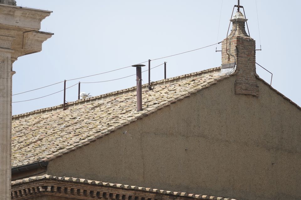 The chimney of the Sistine Chapel had been closely watched for smoke (Andrew Medichini/AP)