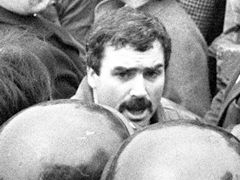 Alfredo "Freddie" Scappaticci pictured at the 1987 funeral of IRA man Larry Marley.