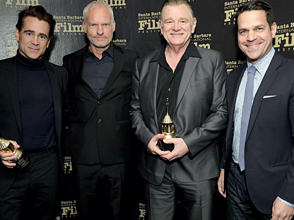 Colin Farrell, Martin McDonagh, Brendan Gleeson bening honoured at the Cinema Vanguard Awards for ‘Banshees’