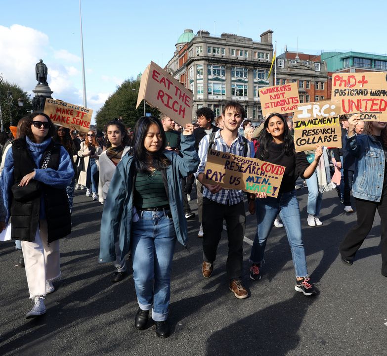 Protesters on the march today. PHOTO: Gerry Mooney