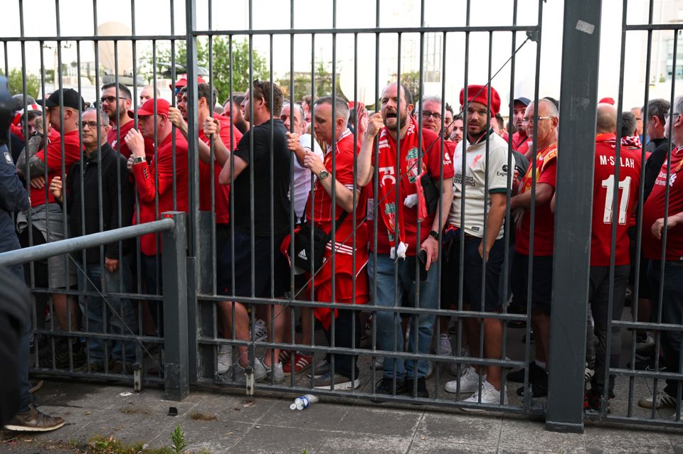 Liverpool supporters outside the Stade de France
