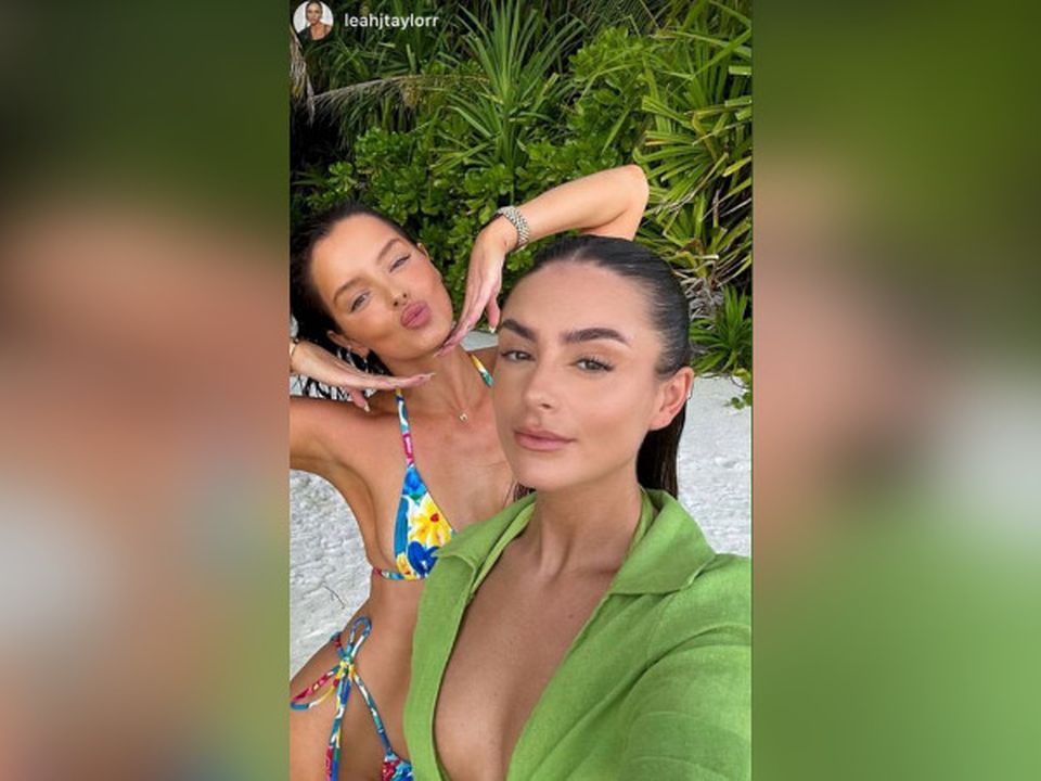 Maura Higgins and Leah Taylor in the Maldives.
