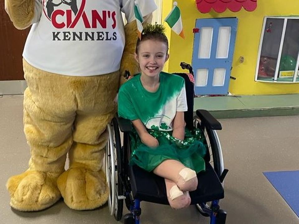Sophie in hospital on St Patrick's Day following her operations