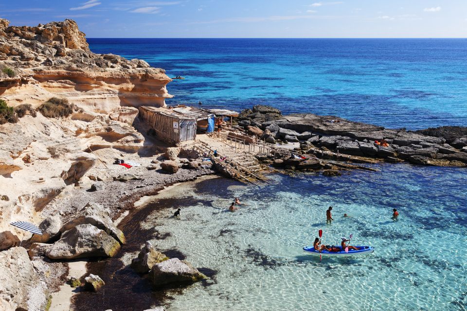 Taking a dip in the sea