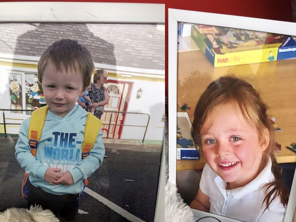 Michael (2) and Thelma (5) who died following the car fire in Multyfarnham in Co Westmeath