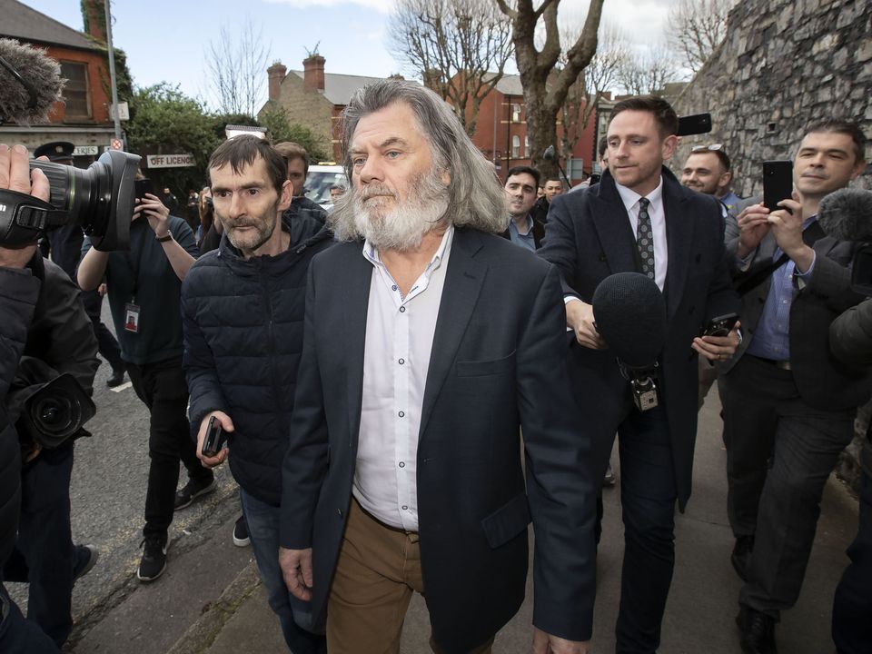 Gerard 'the Monk' Hutch leaving court