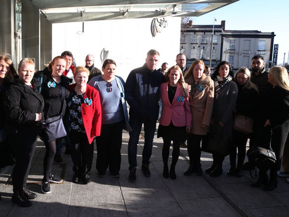 Vincent Parsons' family and friends pictured outside Dublin Central Criminal Court