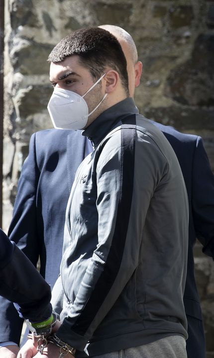 Owen Maughan (20) of Dun Saithne Estate pictured at Balbriggan District Court where he was charged with the murder Christy Hall (65) in November 2021. Picture Colin Keegan, Collins Dublin