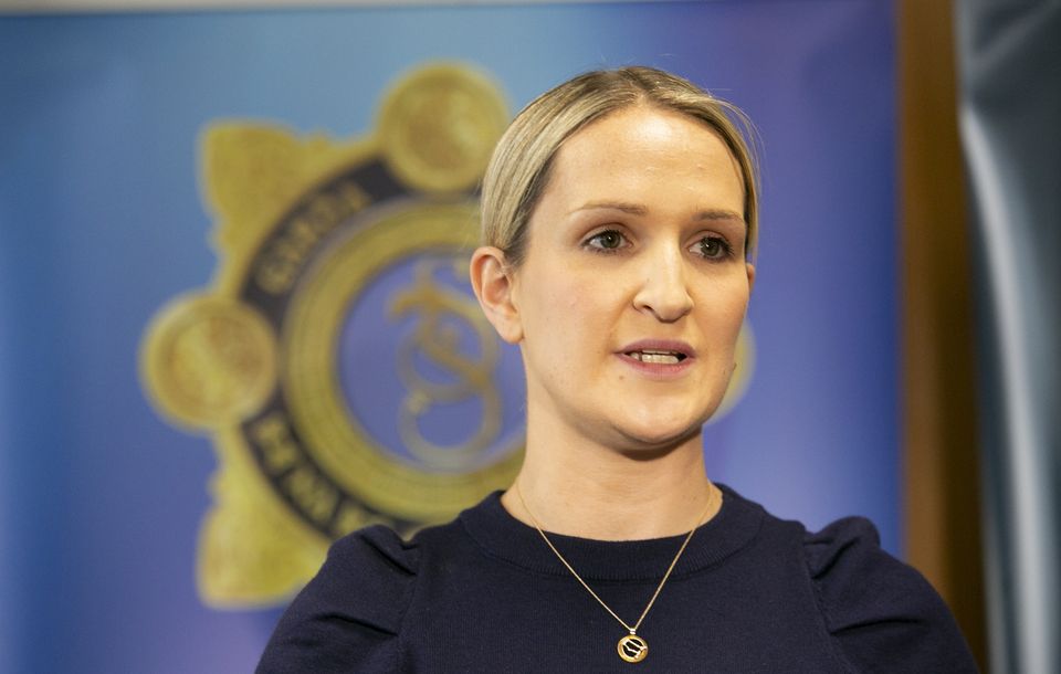 Minister for Justice Helen McEntee during a press briefing at Store Street Garda Station in, Dublin. Photo: Gareth Chaney/Collins Photos