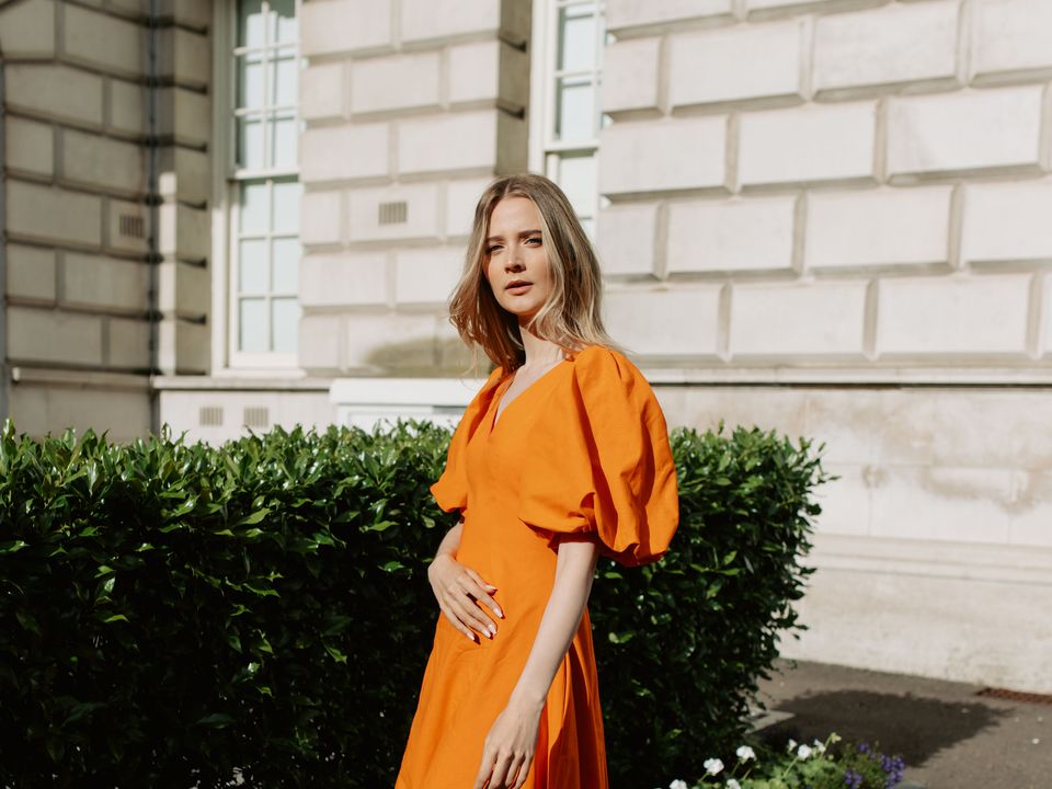 Amalfi dress in orange cotton, €295