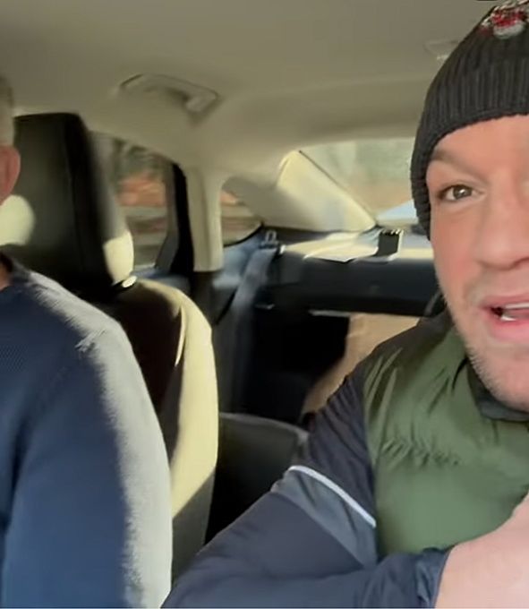 Conor gets a lift home after the accident