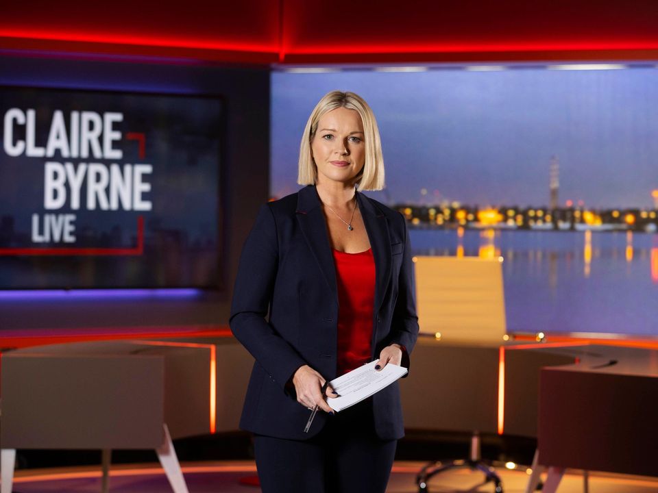 Claire Byrne on the set of TV show Claire Byrne Live. Photo: Conor McCabe