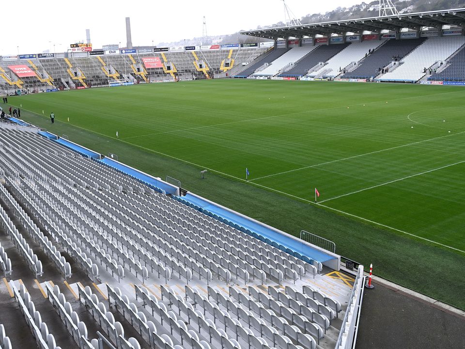 17 March 2023; A general view of the pitch before the Lidl Ladies National Football League Division 1 match between Cork and Kerry at Páirc Uí Chaoimh in Cork. Photo by Piaras Ó Mídheach/Sportsfile 
