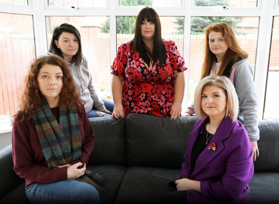 The five daughters of Davy Tweed spoke to the Sunday World about they suffered at the hands of the man they called Tweedophile. (l-r) Jamiee-Lee, Catherine, Lorraine, Victoria, and Amanda