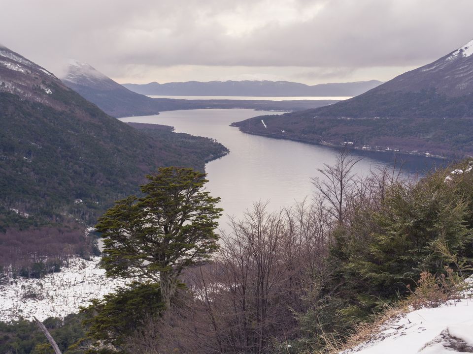A view near the Garibaldi pass viewpoint in Tierra del Fuego in South America