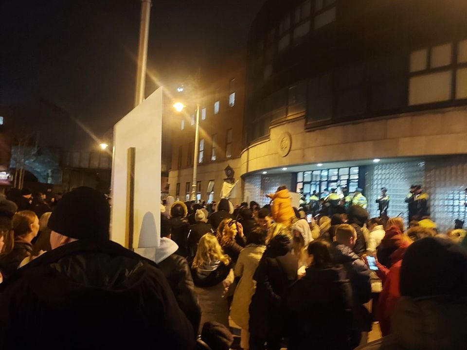 The protest in Dublin