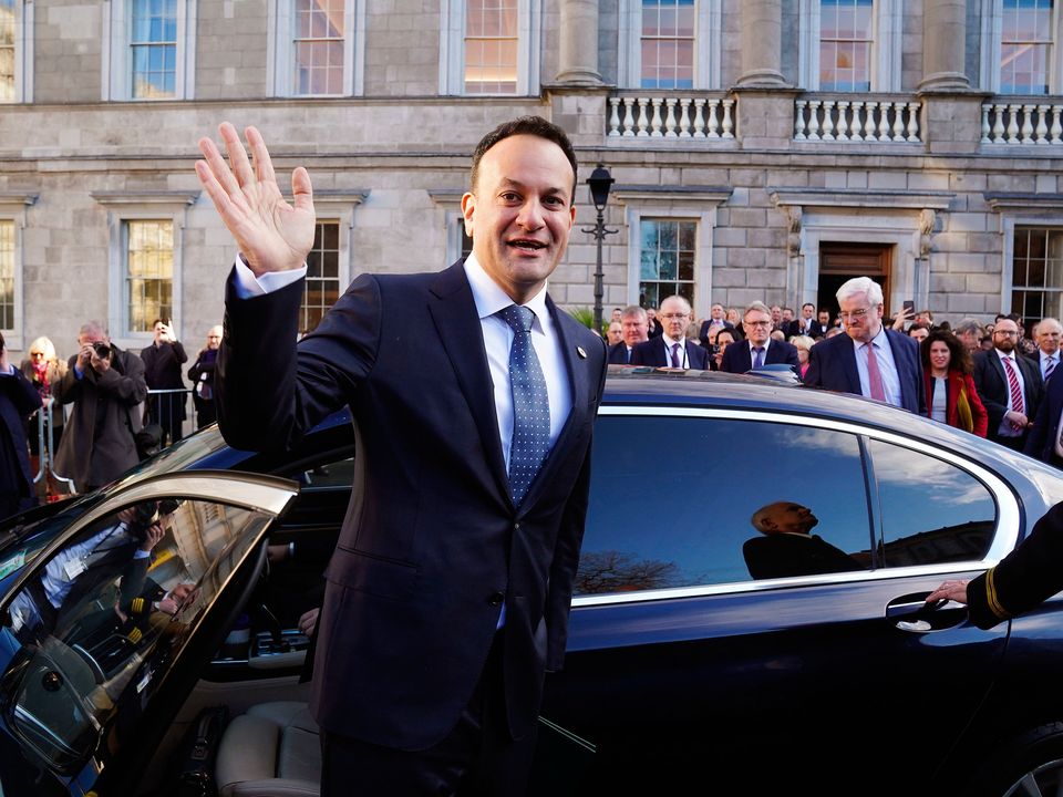 Newly elected Taoiseach Leo Varadkar leaves Leinster House on his way to Aras an Uachtarain