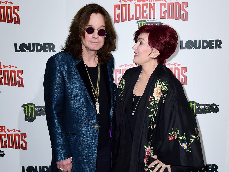 Ozzy Osbourne and wife Sharon Osbourne in the press room at the Metal Hammer Golden Gods Awards 2018 held at indigo at The O2 in London.