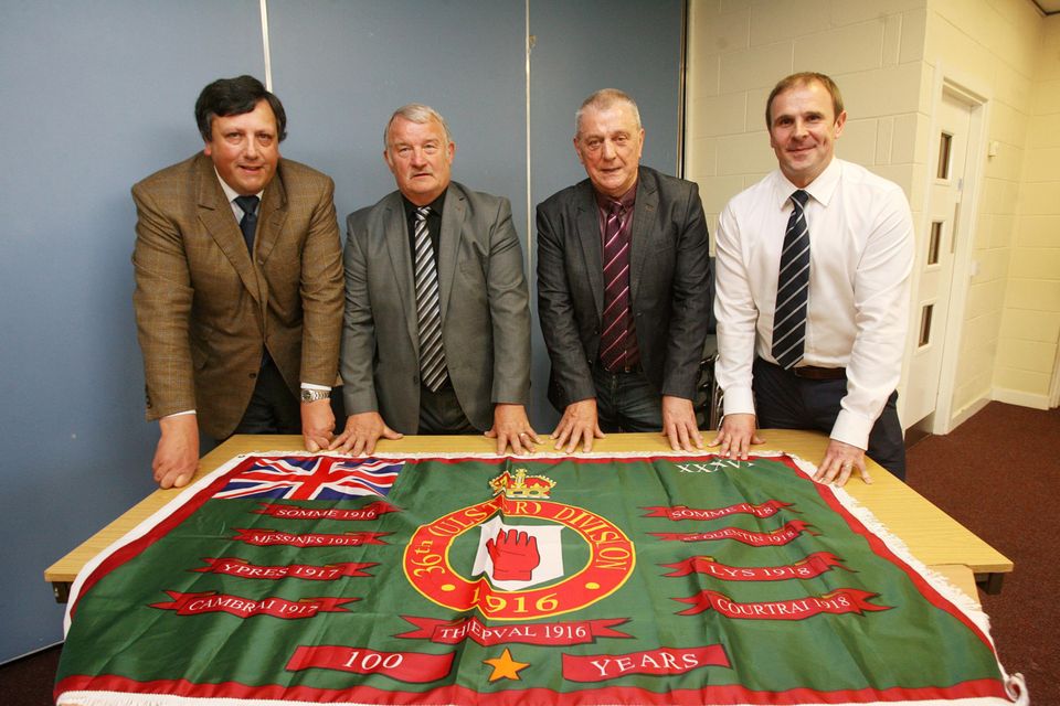 Winkie, right, with fellow members of the Loyalist Communities Council.