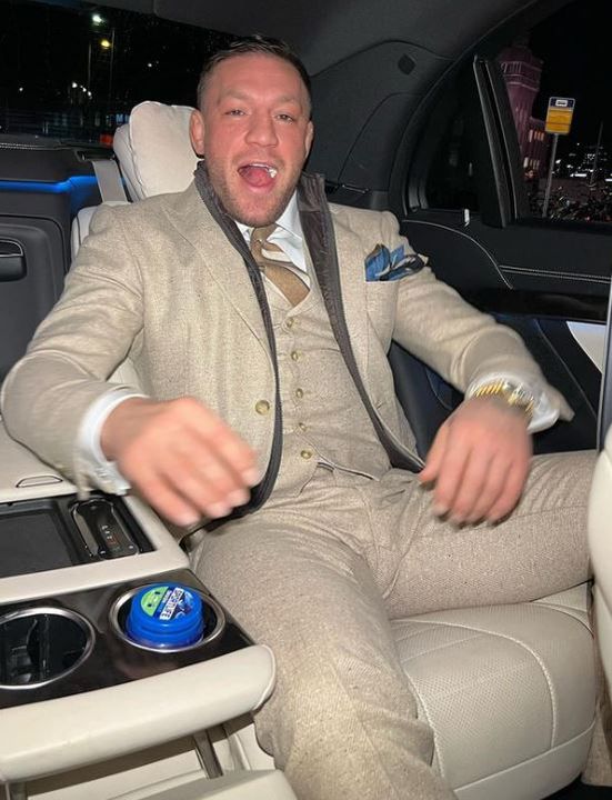 McGregor posed for an Instagram photo shoot in his new suit.