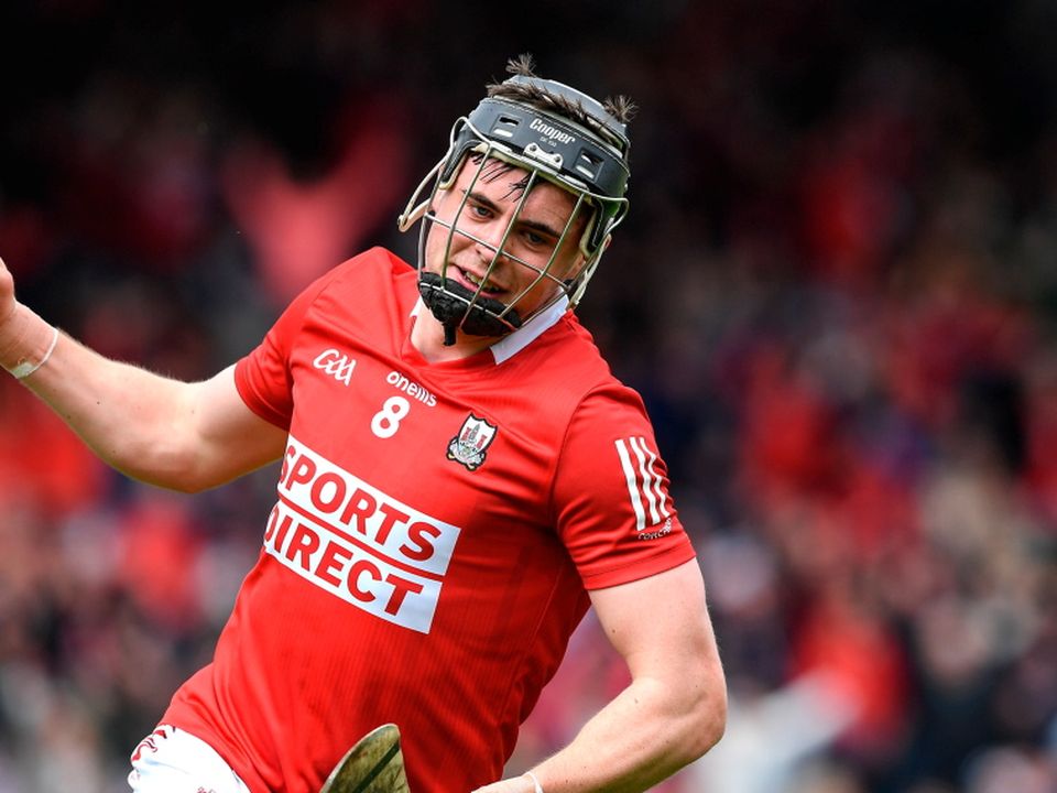 Darragh Fitzgibbon of Cork celebrates as he scores his side's second goal