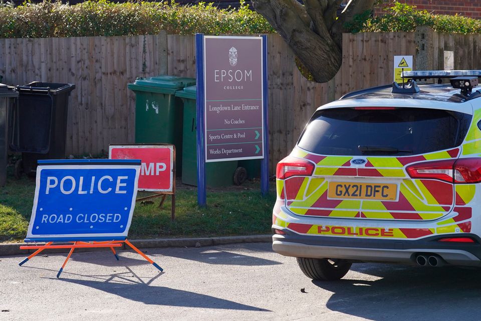 Epsom College in Surrey where the bodies of Emma Pattison (45), her daughter Lettie (seven) and her husband George (39) were found. Photo: Stefan Rousseau/PA Wire